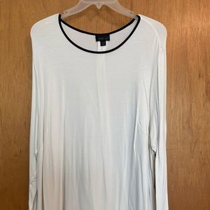 J Jill Cream Long Sleeve Jersey Dress Shirt